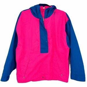 Vintage Gore-Tex Neon Pink Blue Windbreaker Jacket Made in Canada Medium